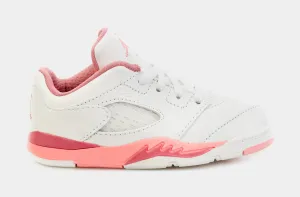 Air Jordan 5 Retro Low Desert Berry Infant Toddler Shoes (White/Pink)