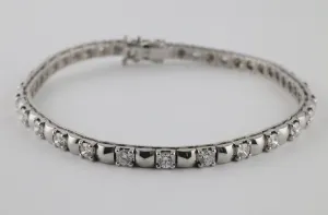 Alternating Links Tennis Bracelet
