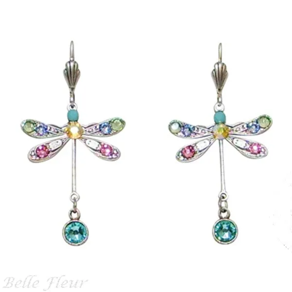 Anne Koplik Pastel Dragonfly Leverback Earrings