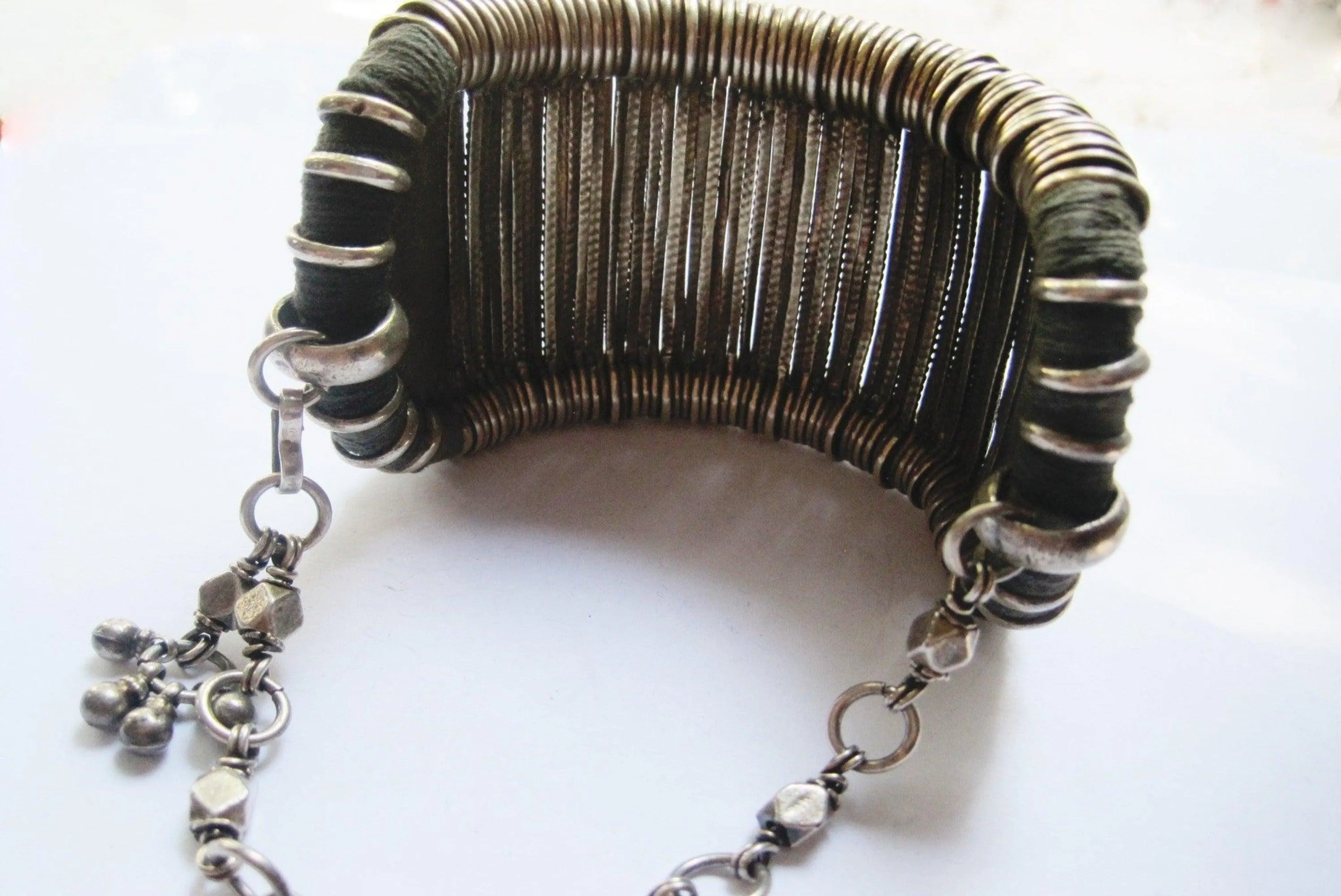 Antique Silver Upper Arm Bracelet from Rajasthan, India