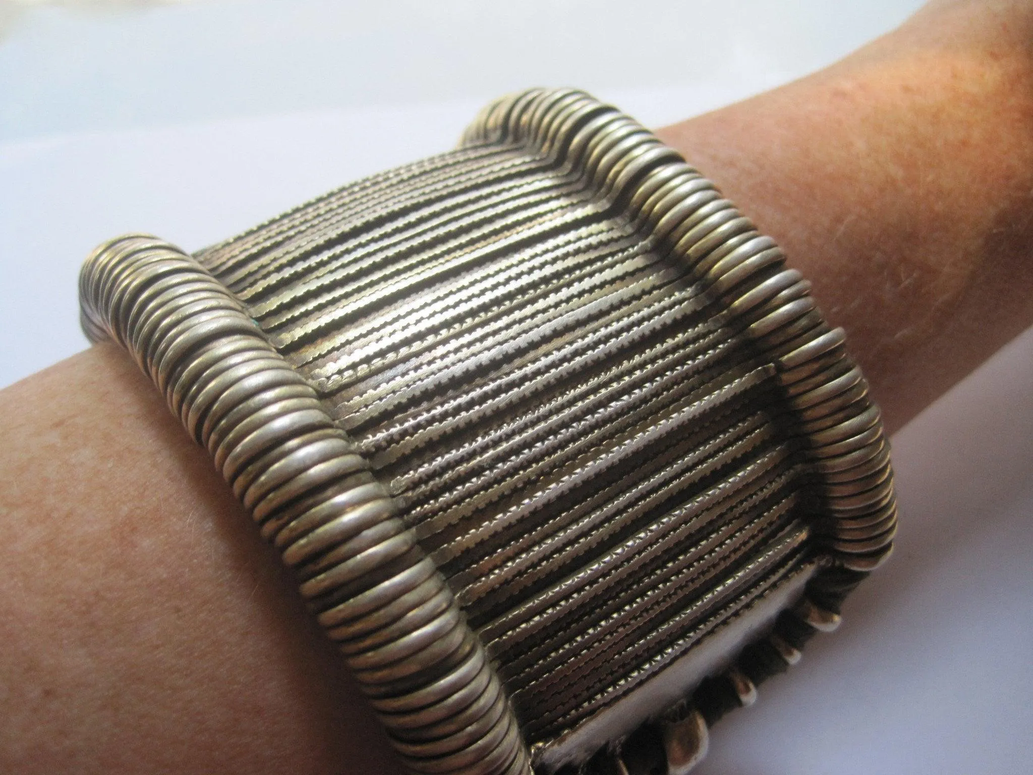 Antique Silver Upper Arm Bracelet from Rajasthan, India