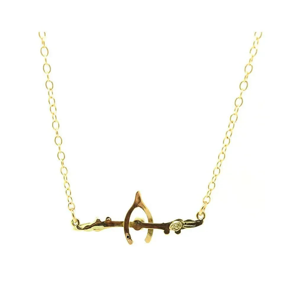 Antique Victorian Amethyst Wishbone 9ct Rose Gold Necklace