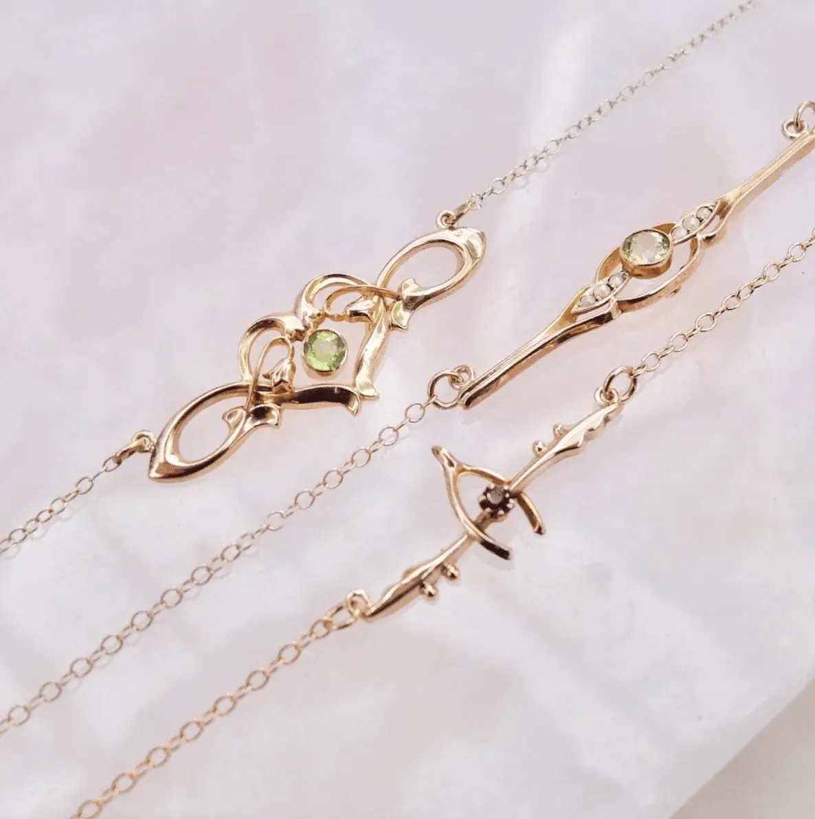 Antique Victorian Amethyst Wishbone 9ct Rose Gold Necklace