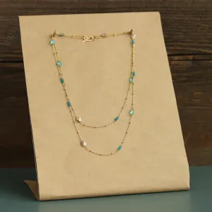 Apatite   Quartz Wrap Necklace