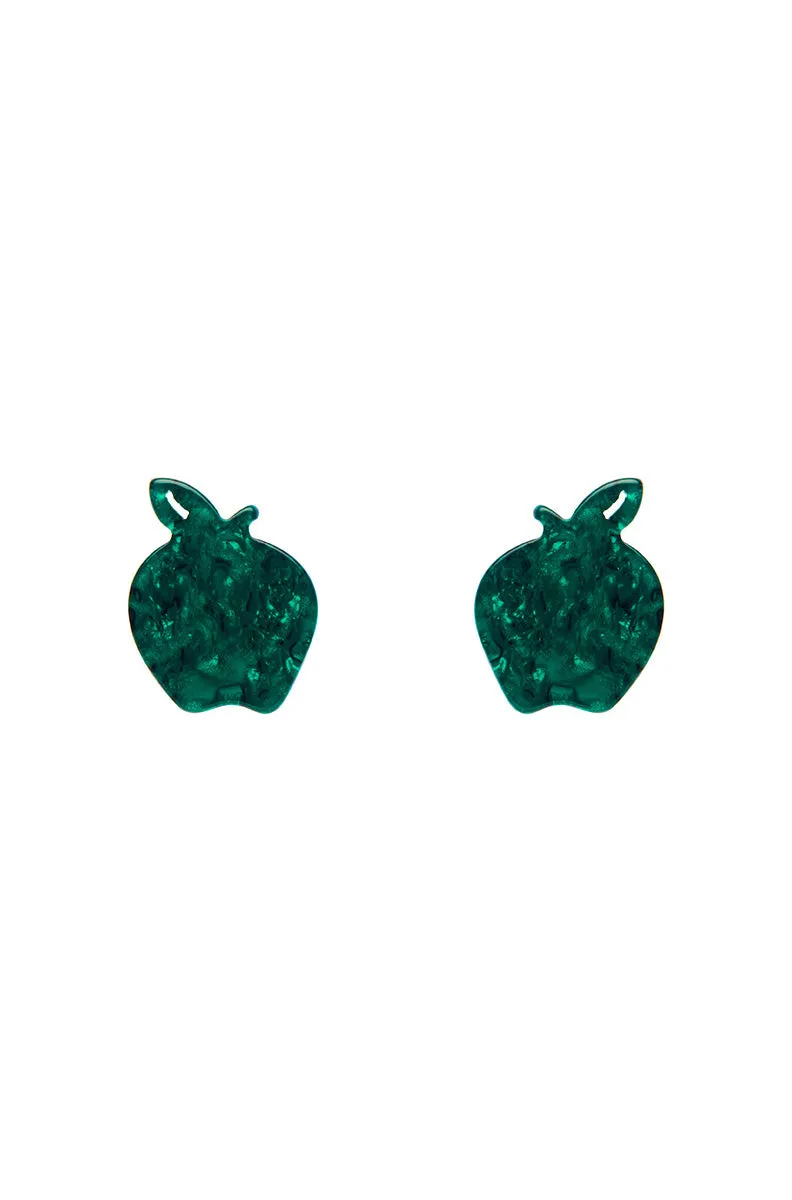 Apple Glitter Stud Earrings by Erstwilder Multiple Colors!