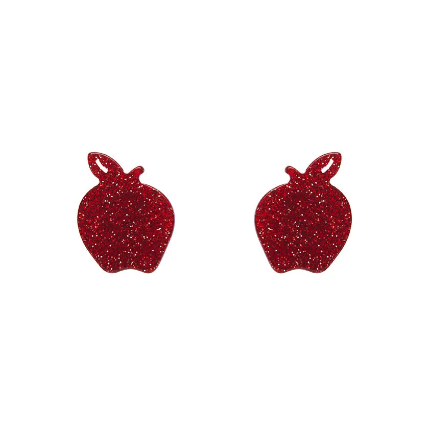 Apple Glitter Stud Earrings by Erstwilder Multiple Colors!