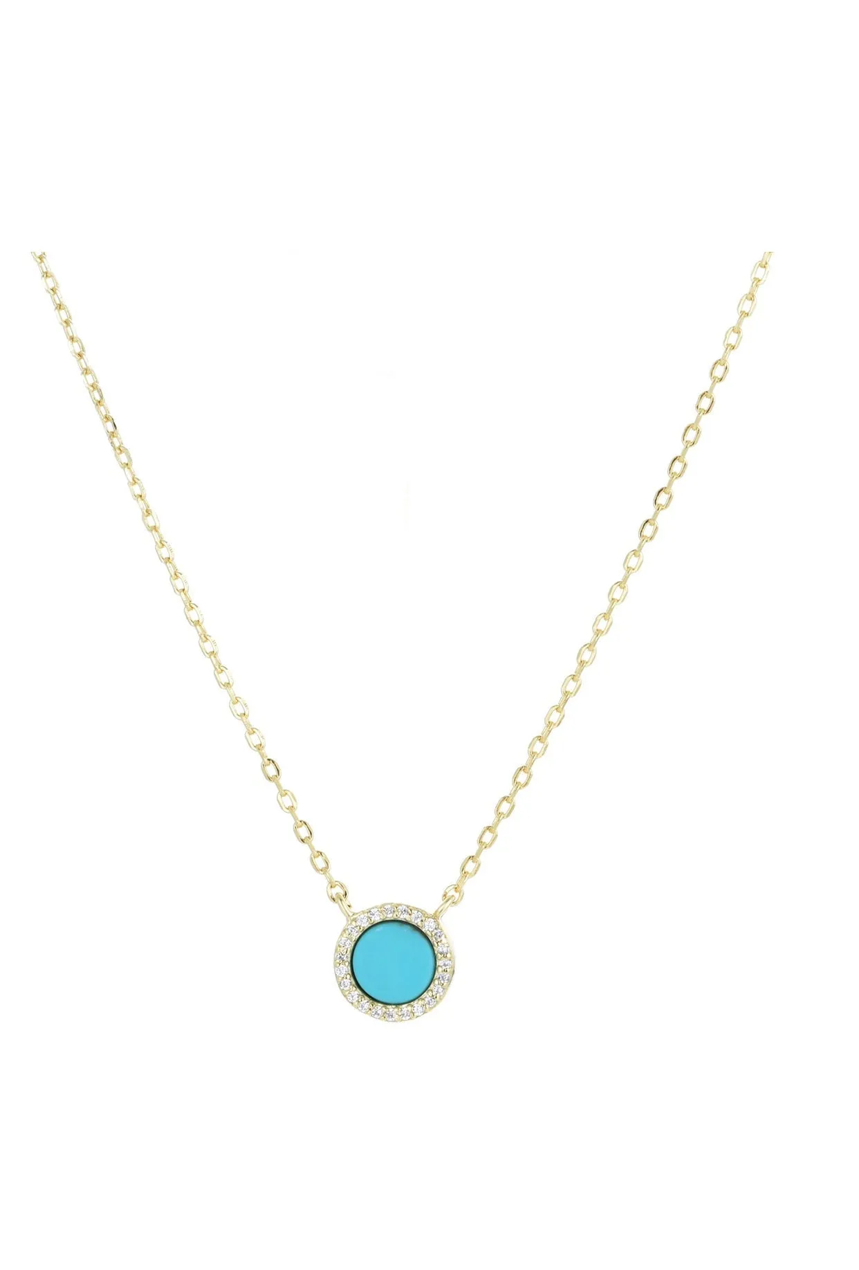 AVA ROUND TURQUOISE GOLD NECKLACE
