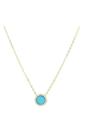 AVA ROUND TURQUOISE GOLD NECKLACE