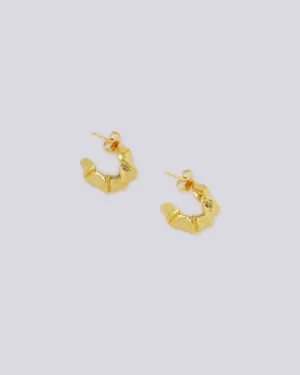 Bamboo Hoop Gold Earrings