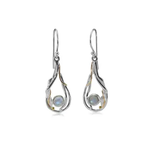 Banyan Cabochon Moonstone Contemporary Earrings