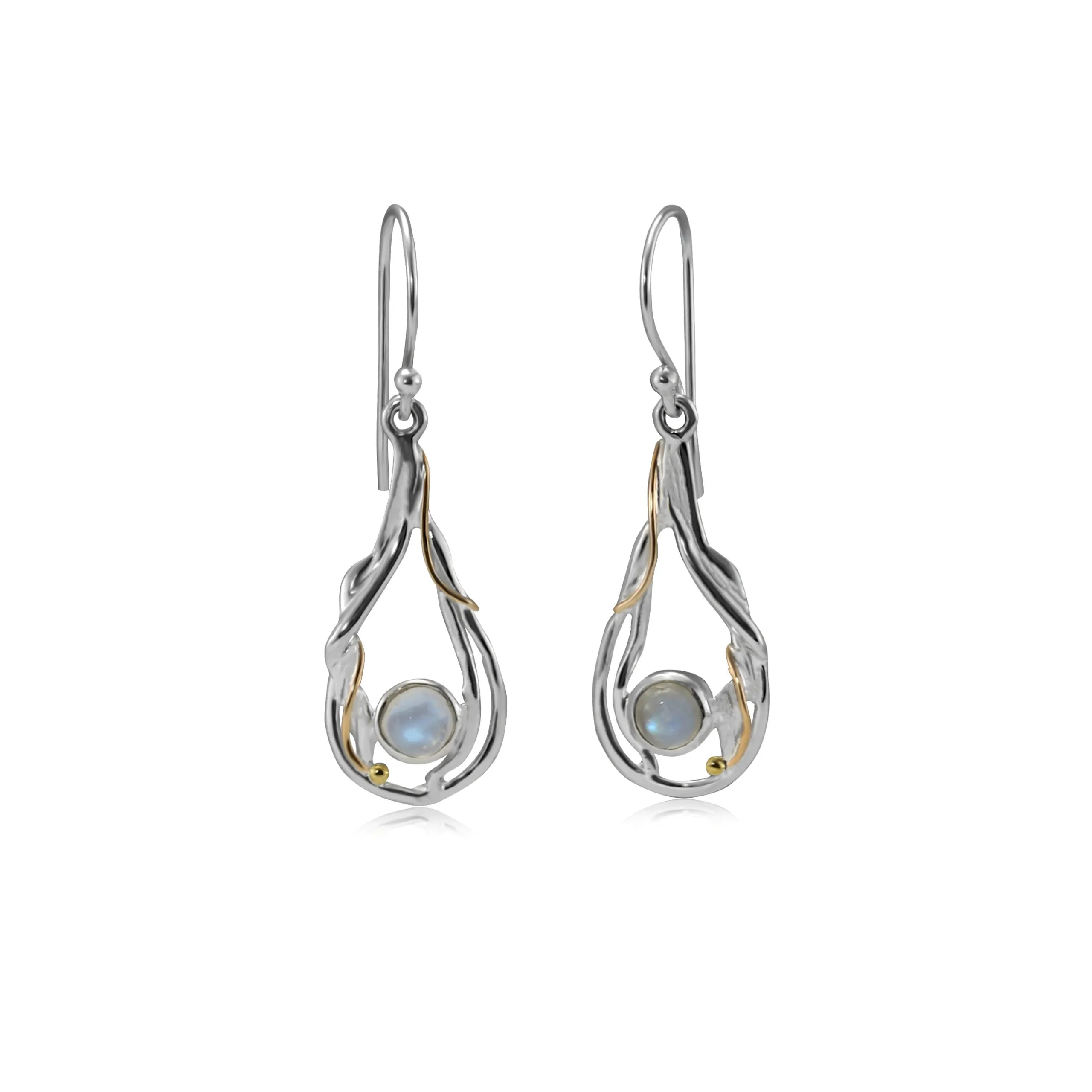 Banyan Cabochon Moonstone Contemporary Earrings