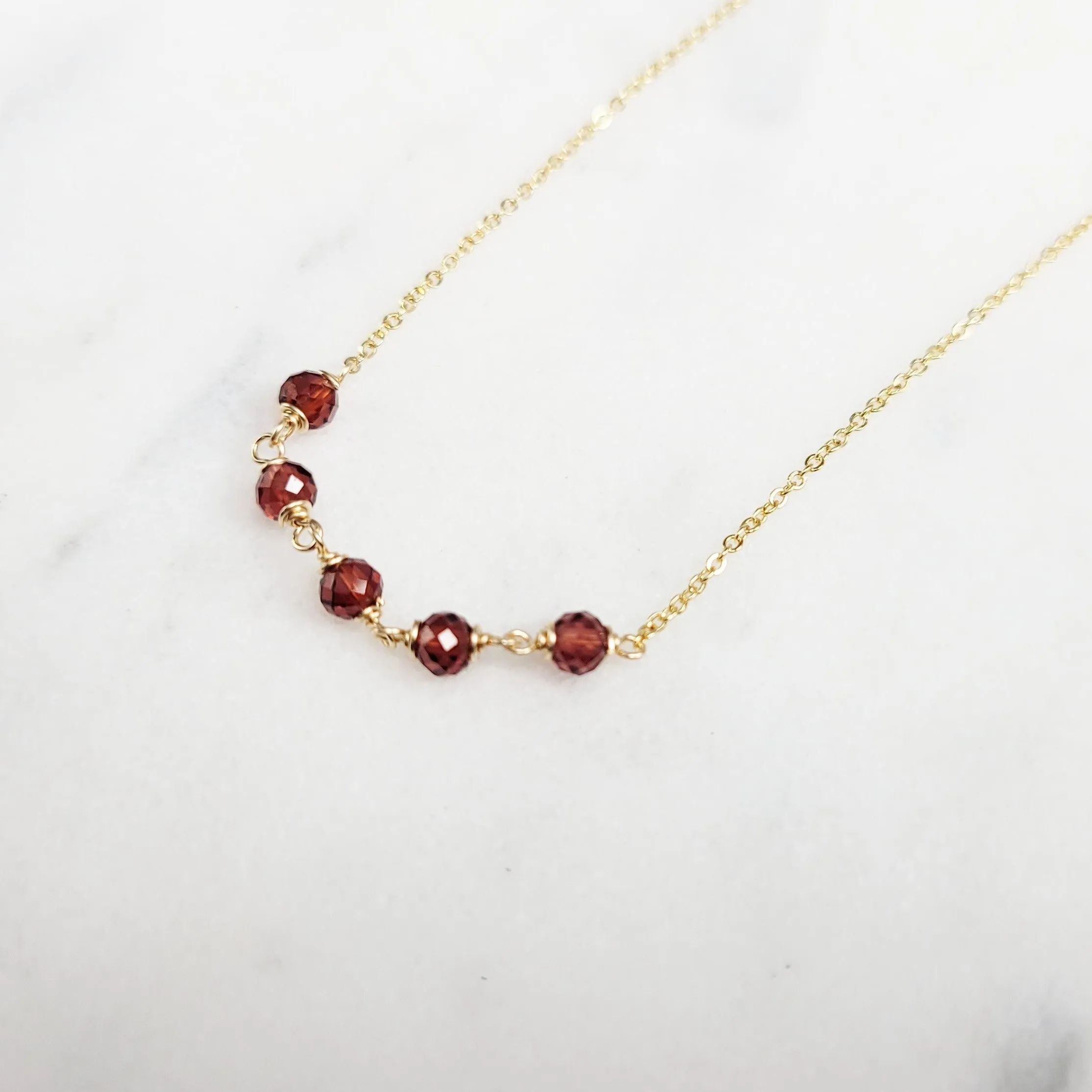 Beaded Garnet Necklace