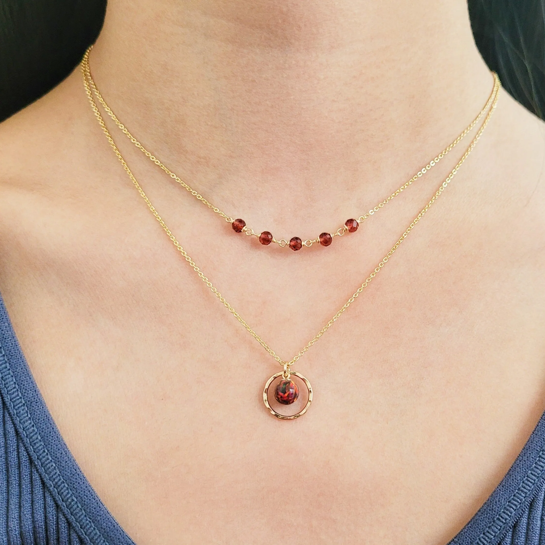 Beaded Garnet Necklace