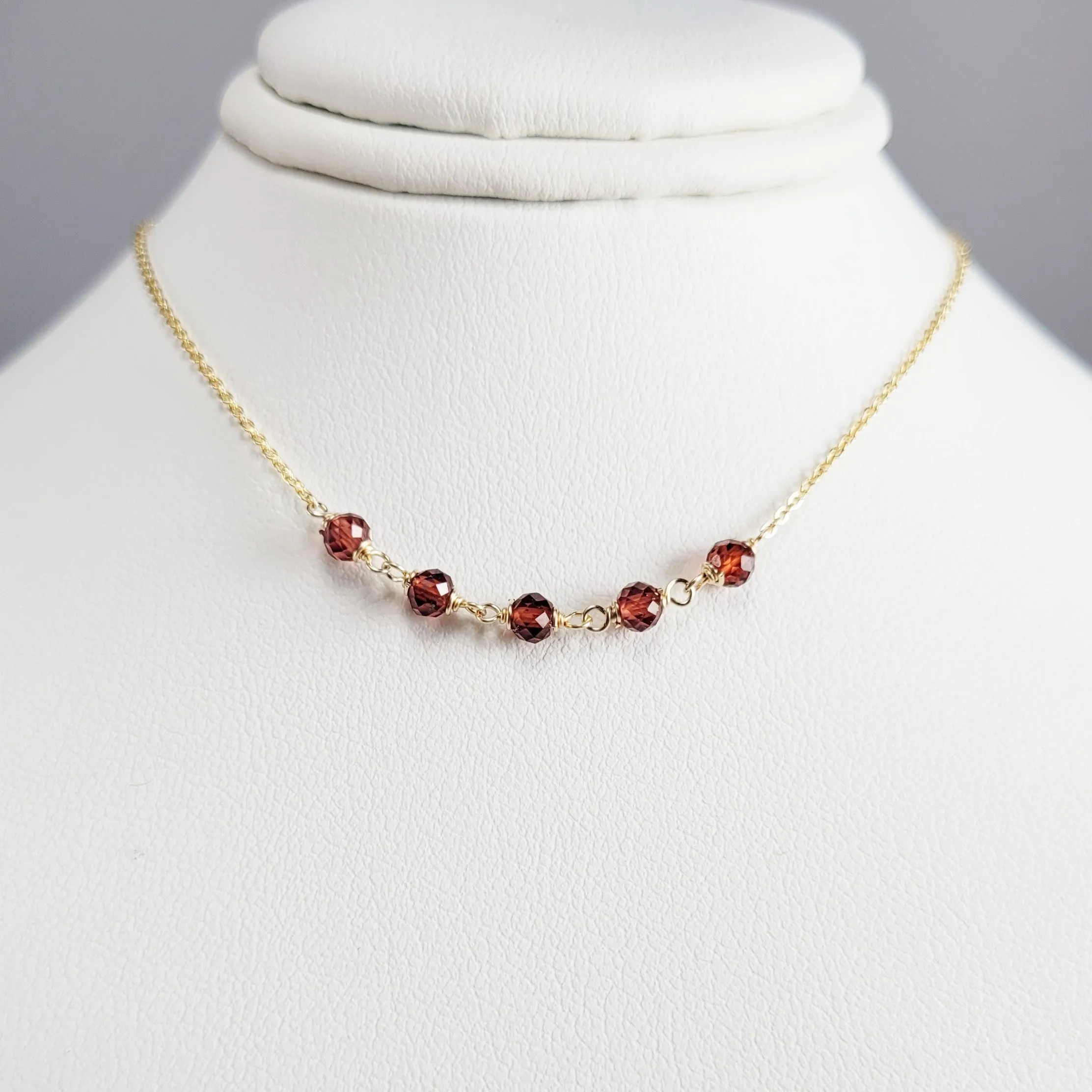 Beaded Garnet Necklace