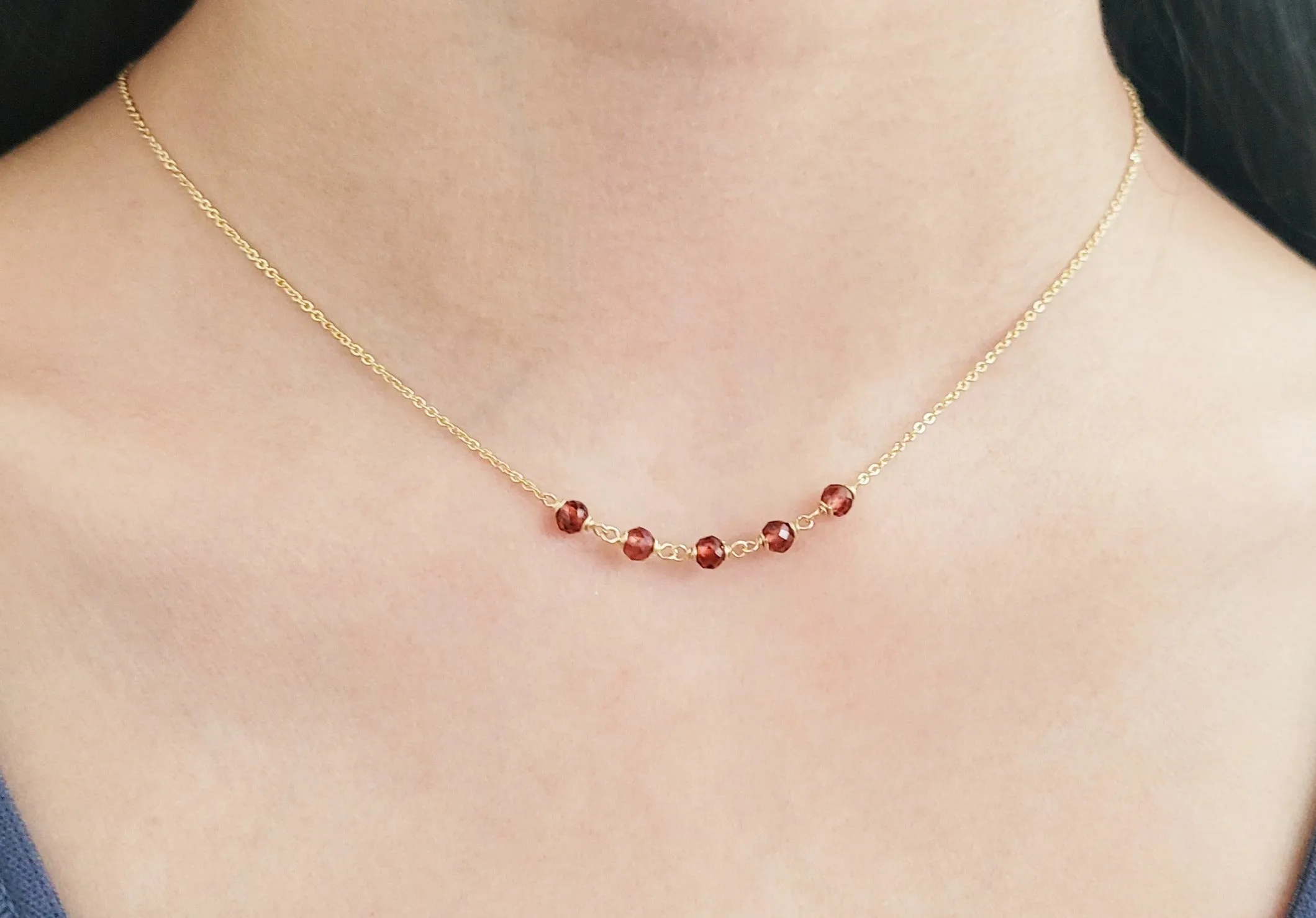 Beaded Garnet Necklace