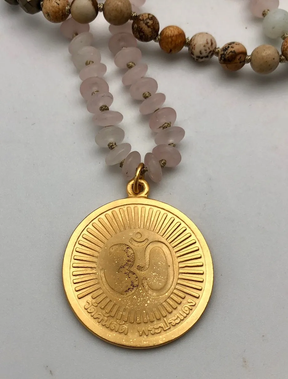 Bhakti Panda Welcome Fortune Gold Lakshmi Pendant Mala Necklace