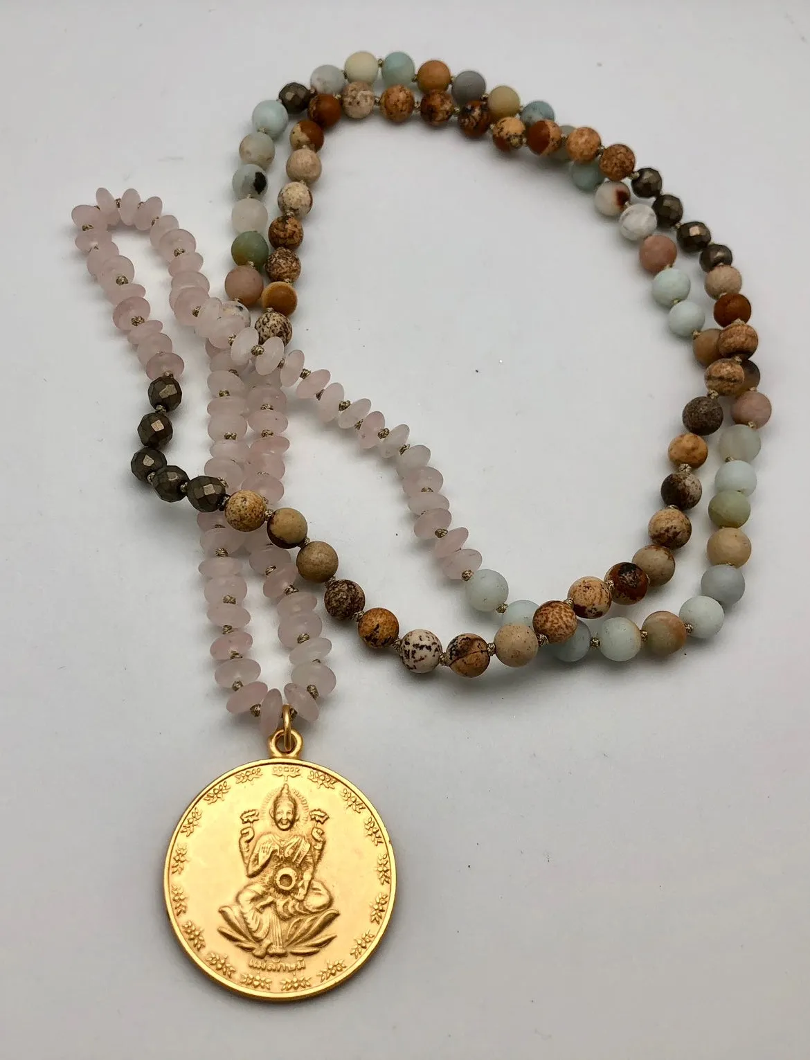Bhakti Panda Welcome Fortune Gold Lakshmi Pendant Mala Necklace