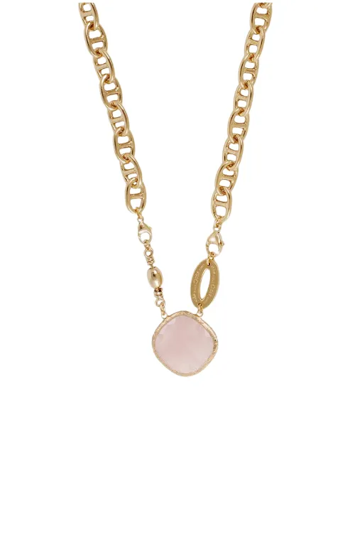 Billy Necklace in Rose Quartz