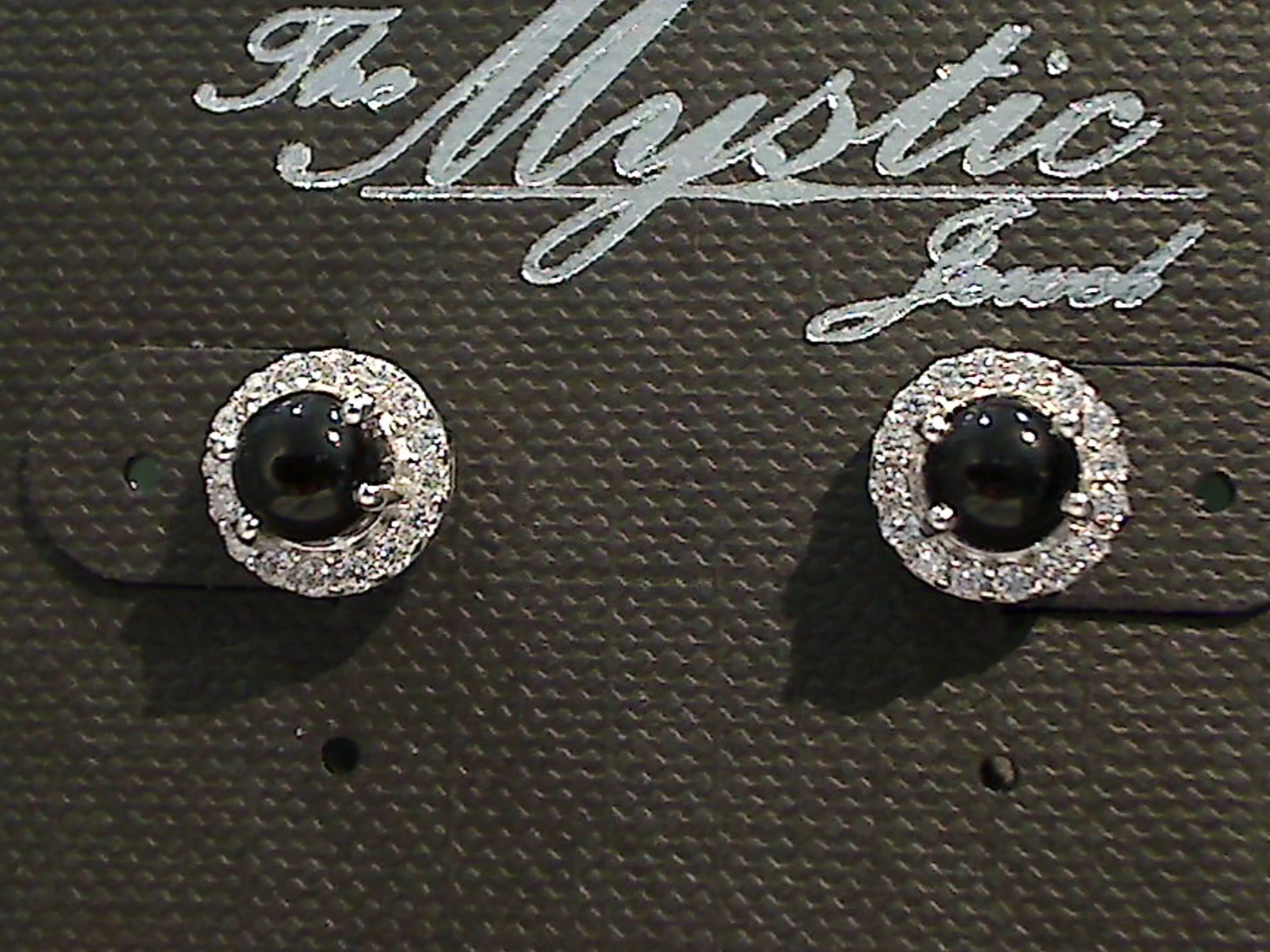 Black Onyx, CZ, Sterling Silver Earrings