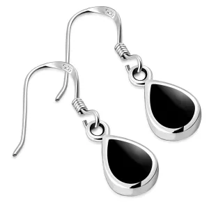Black Onyx Drop Sterling Silver Earrings