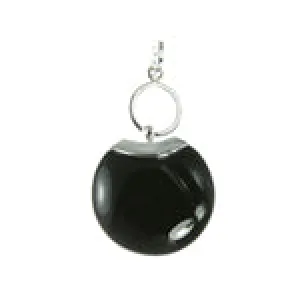 Black Onyx Sterling Silver Semi Circle Pendant