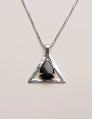 Black Onyx Triangle Pendant
