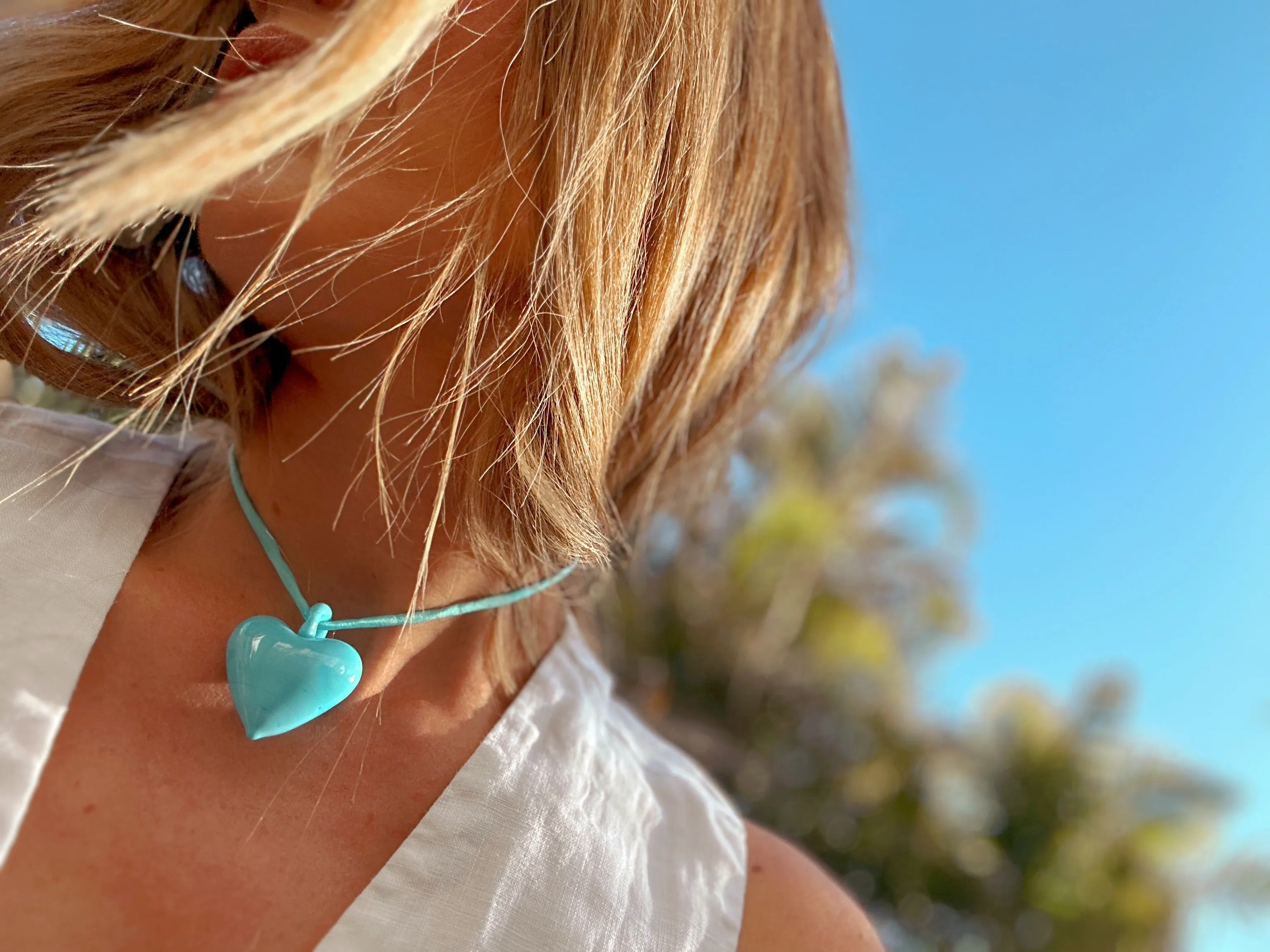 Bubble Heart Necklace - Turquoise