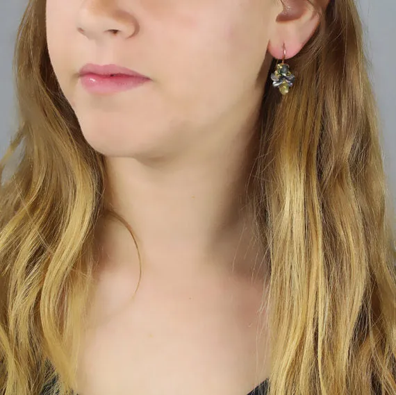 Champagne CZ Pearl Bee Earrings