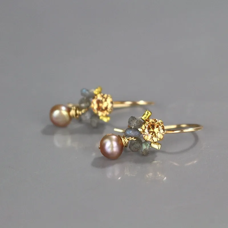 Champagne CZ Petite Dancer Earrings