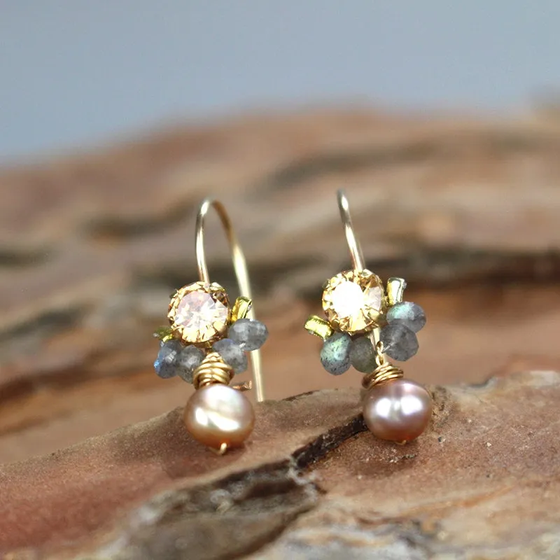Champagne CZ Petite Dancer Earrings
