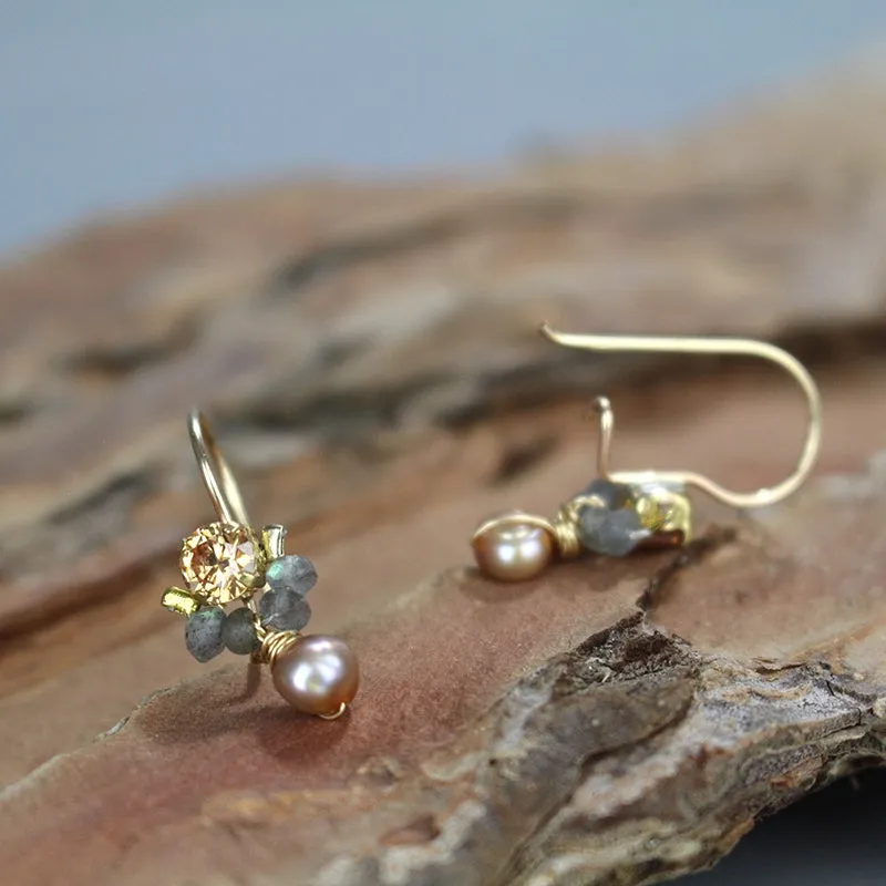 Champagne CZ Petite Dancer Earrings