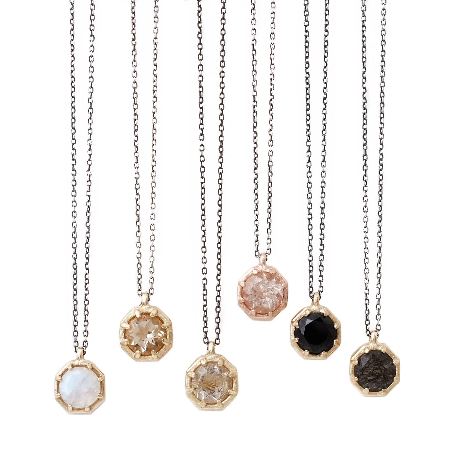 Champagne Quartz Octagon Necklace