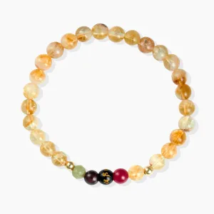 Citrine Mega Rich Lucky 7 Gemstone Bracelet With REAL Gold