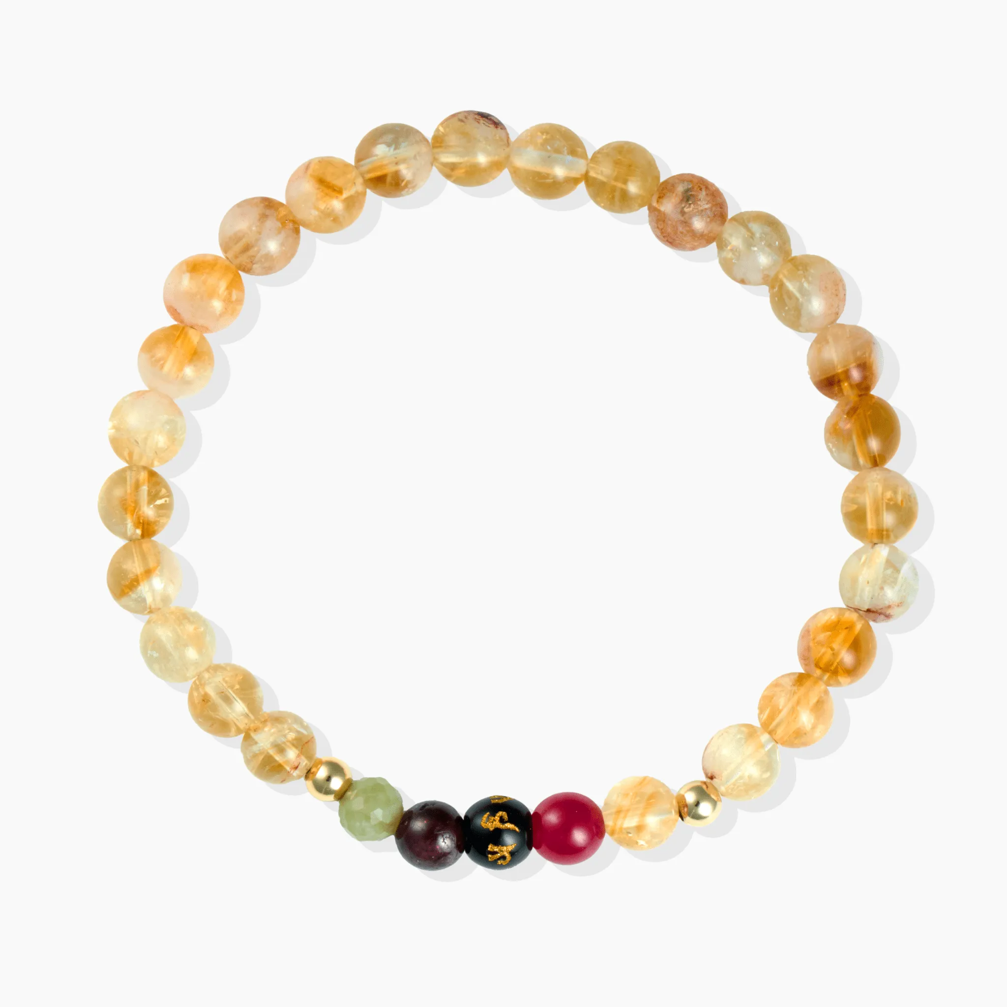 Citrine Mega Rich Lucky 7 Gemstone Bracelet With REAL Gold