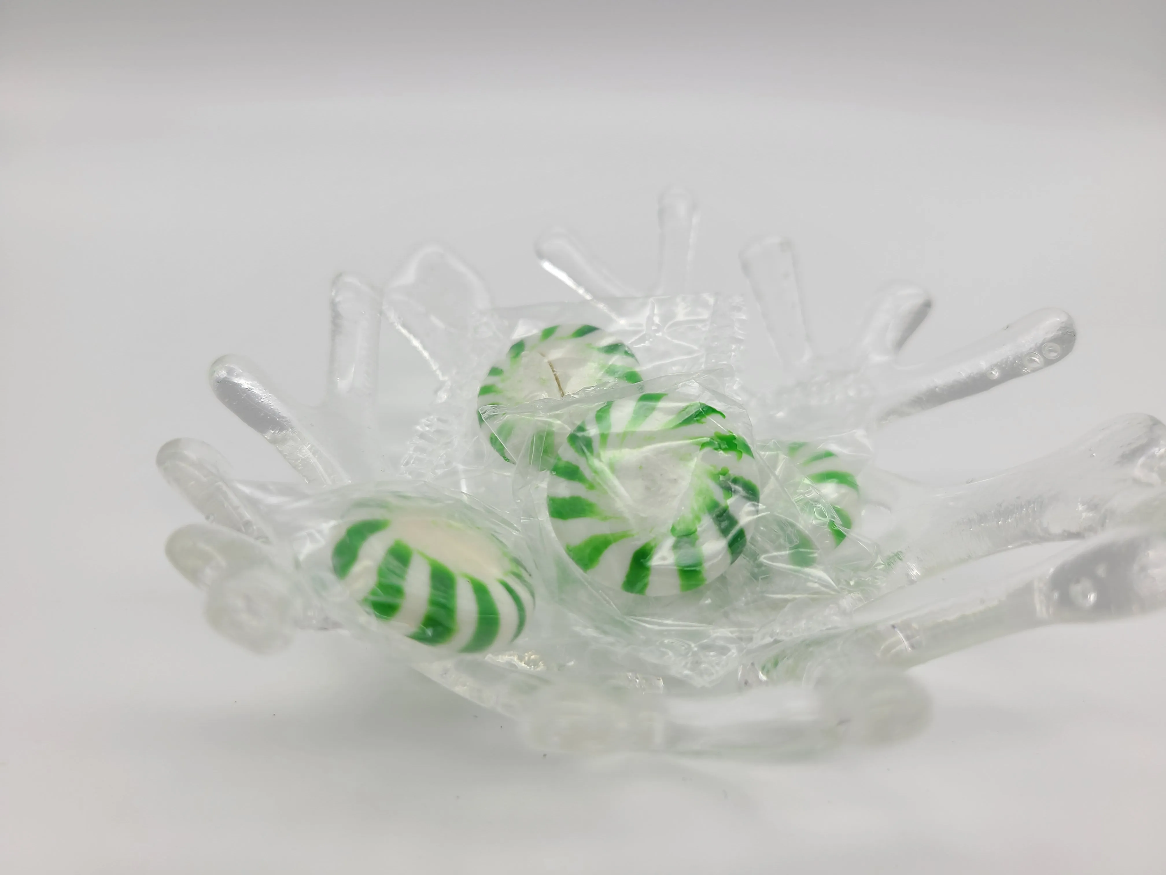 Clear Glass Coral Bowl Candle Holder