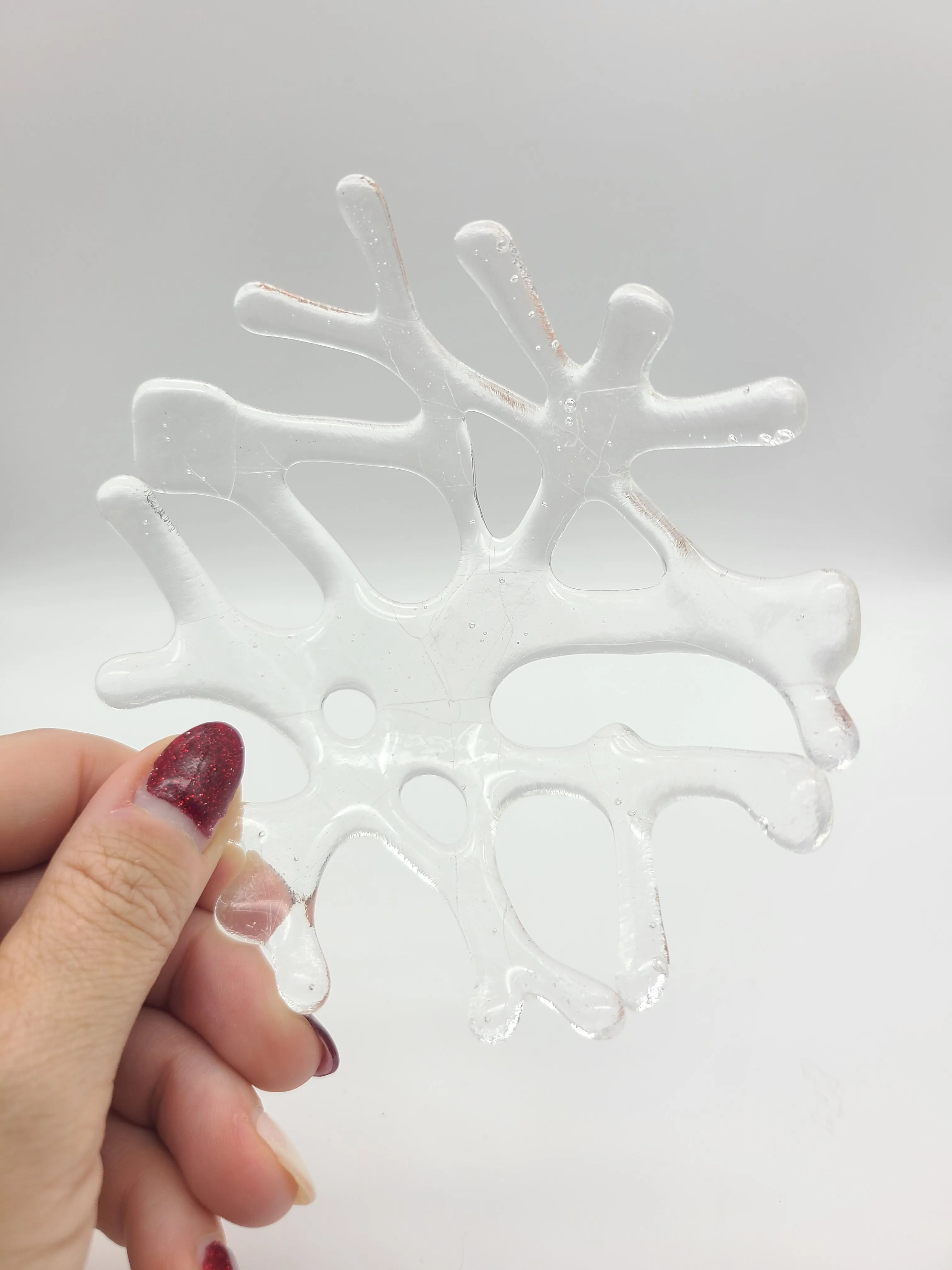 Clear Glass Coral Bowl Candle Holder
