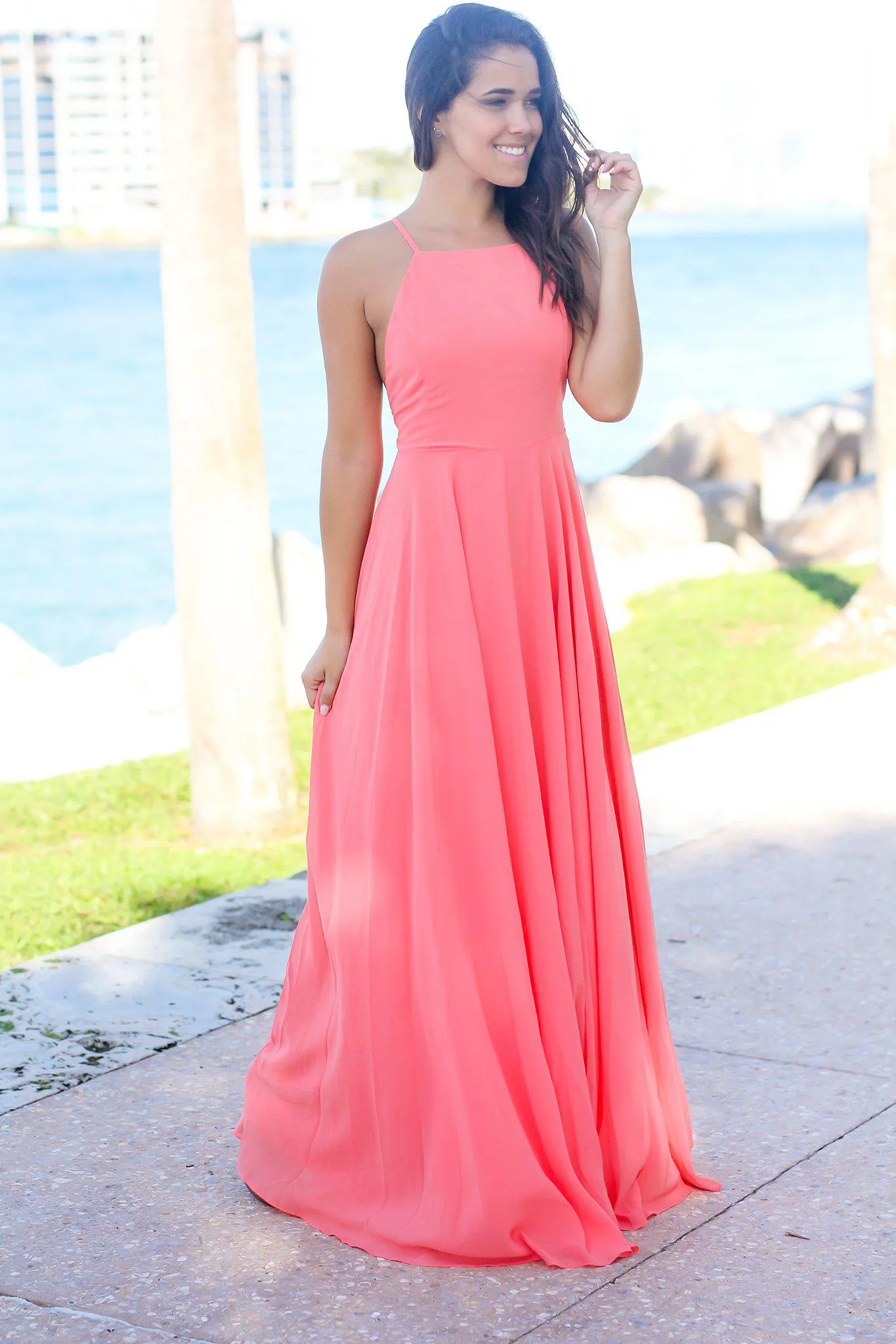 Coral Maxi Dress
