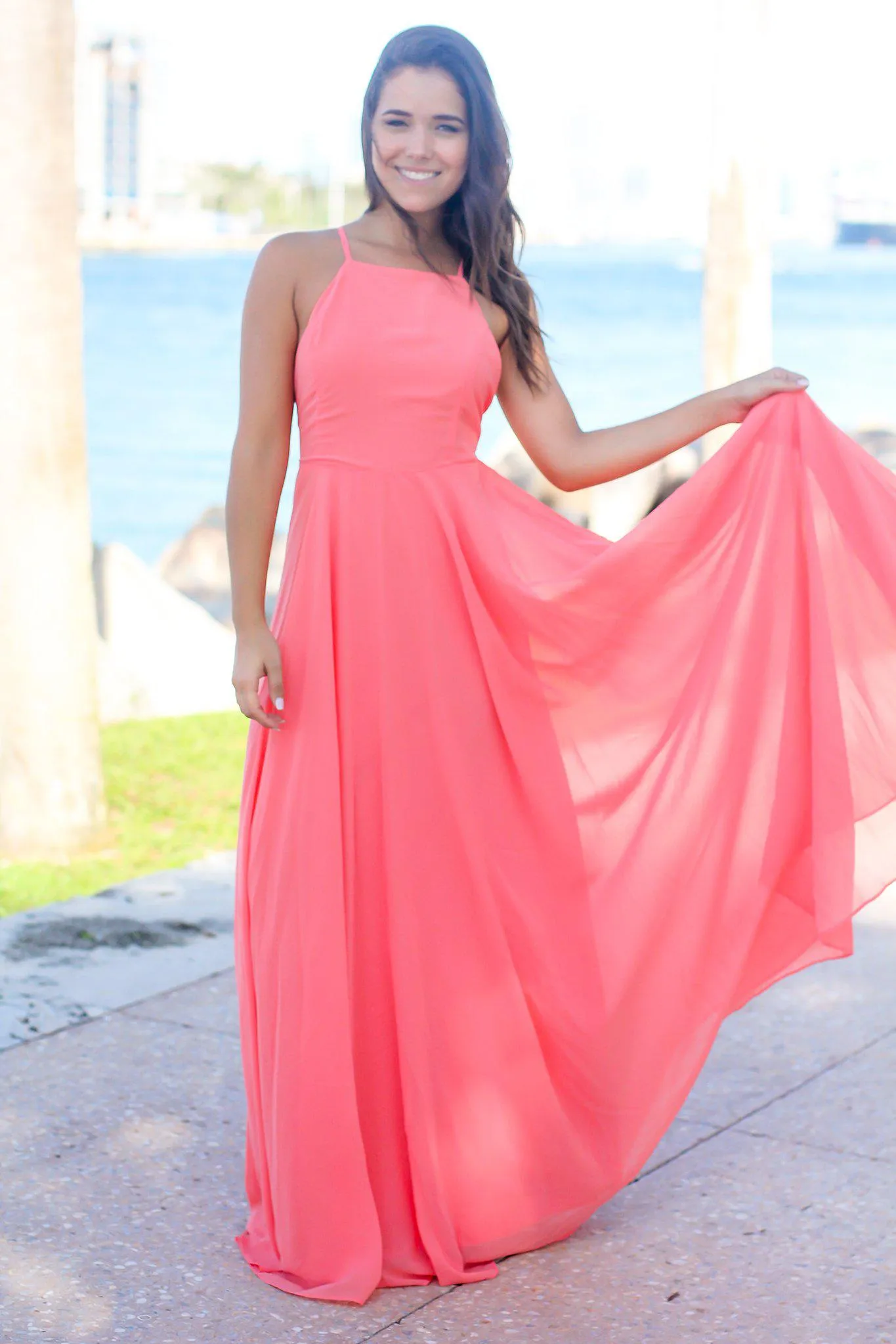 Coral Maxi Dress