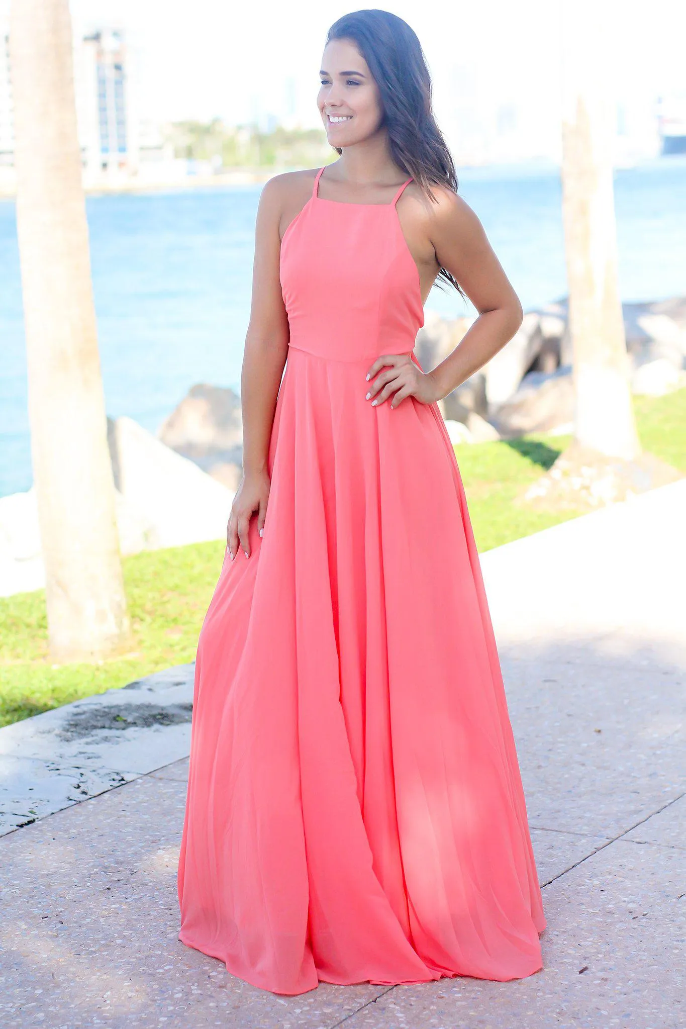 Coral Maxi Dress