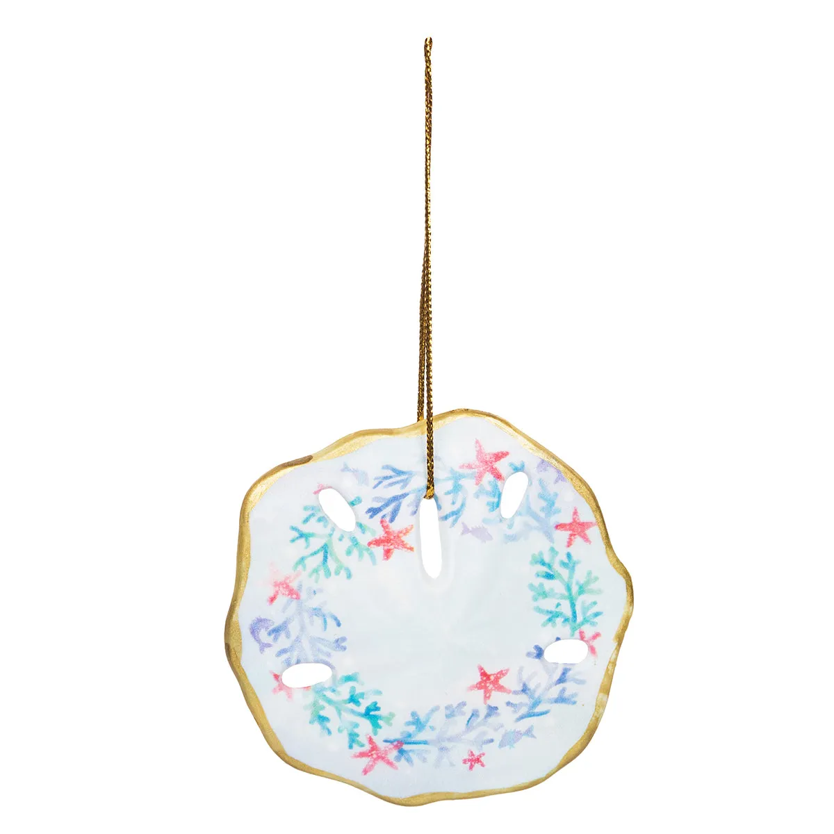 Coral Wreath Sand Dollar Ornament