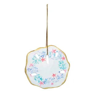 Coral Wreath Sand Dollar Ornament