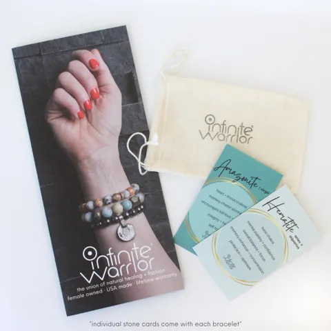 Crazy Lace Agate Bracelet | Yellow Awareness Ribbon