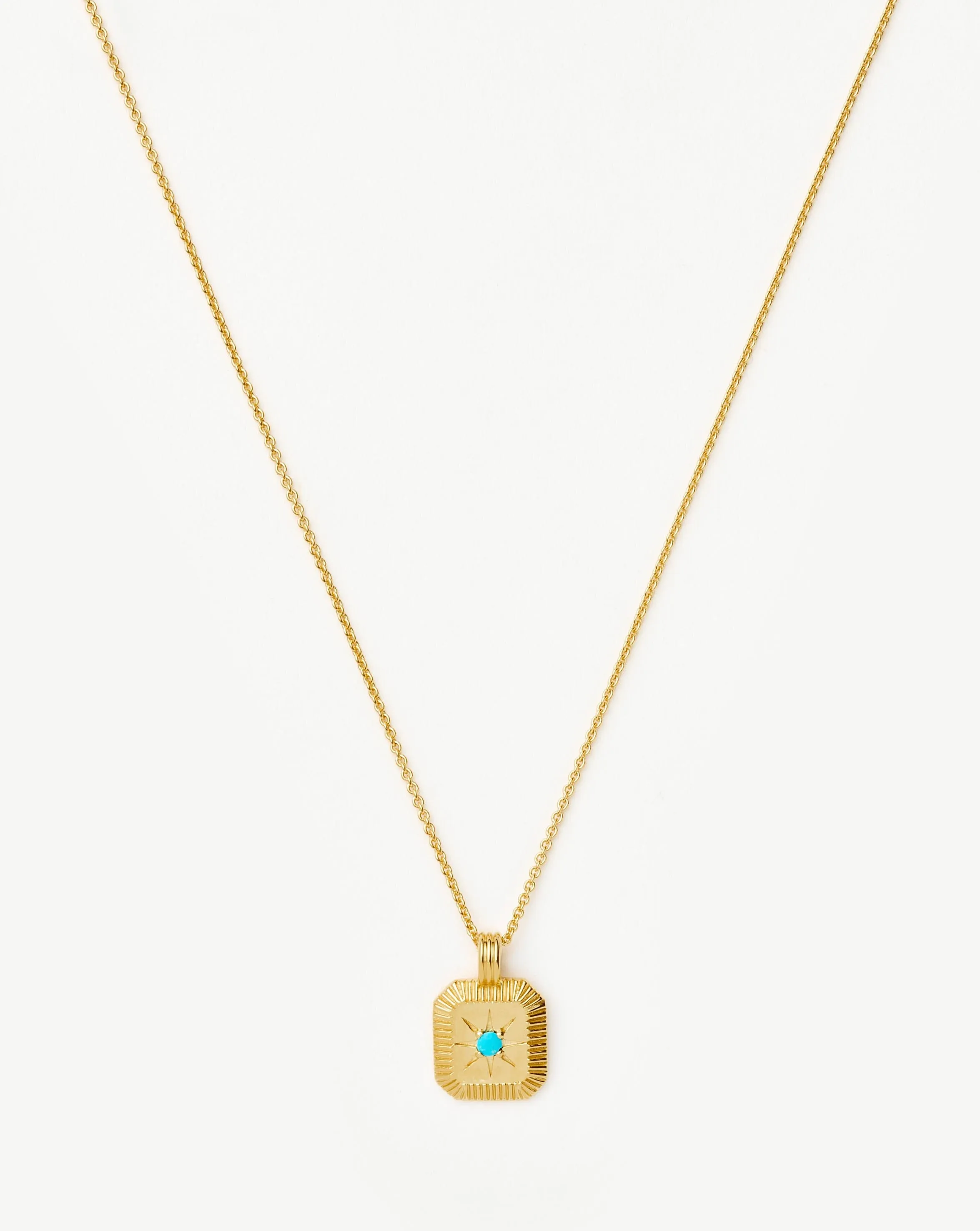 December Birthstone Pendant Necklace | 18ct Gold Vermeil/Dyed Turquoise Magnesite