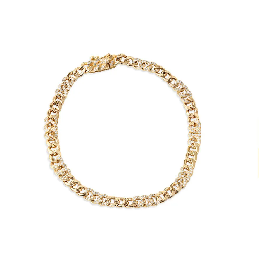 DIAMOND ALTERNATING CUBAN LINK BRACELET