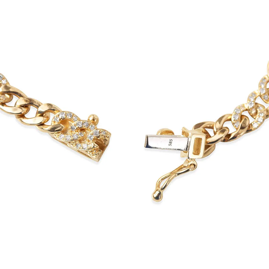 DIAMOND ALTERNATING CUBAN LINK BRACELET