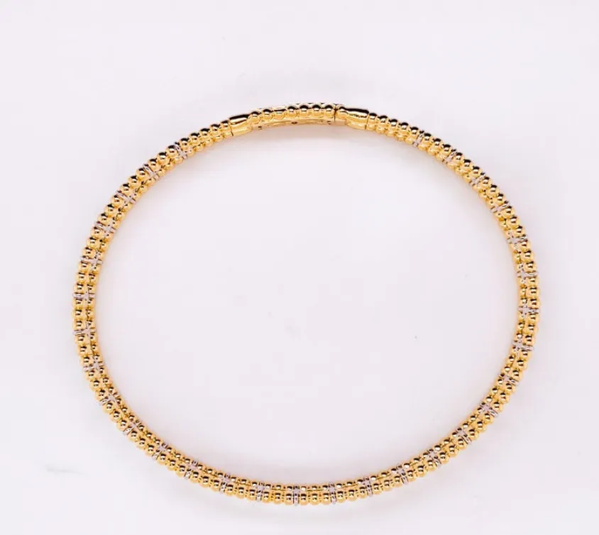 Diamond Clover Flexible Bangle Bracelet
