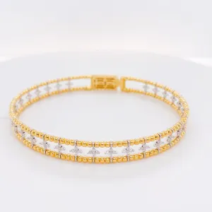 Diamond Clover Flexible Bangle Bracelet