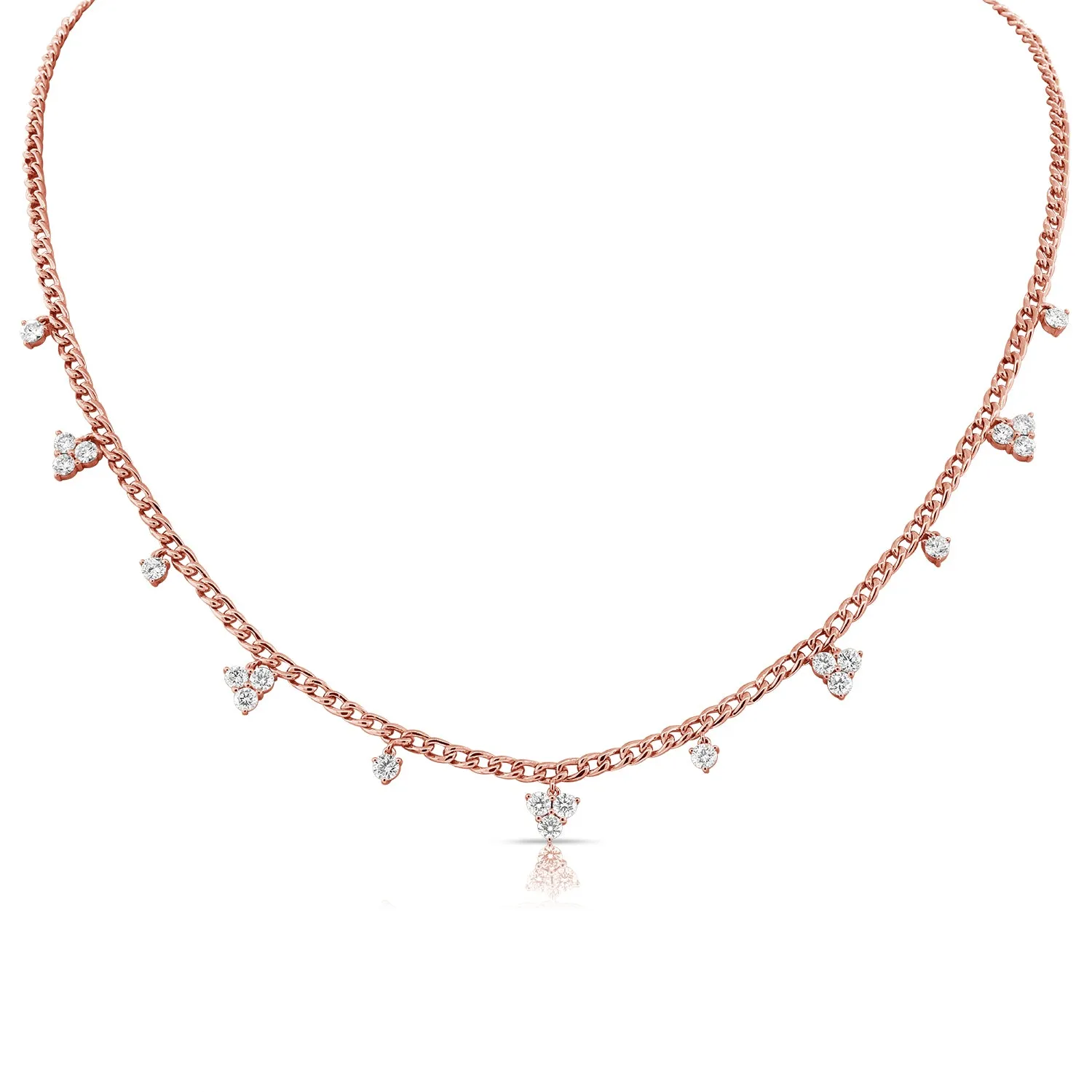 Diamond Cluster Drip Necklace