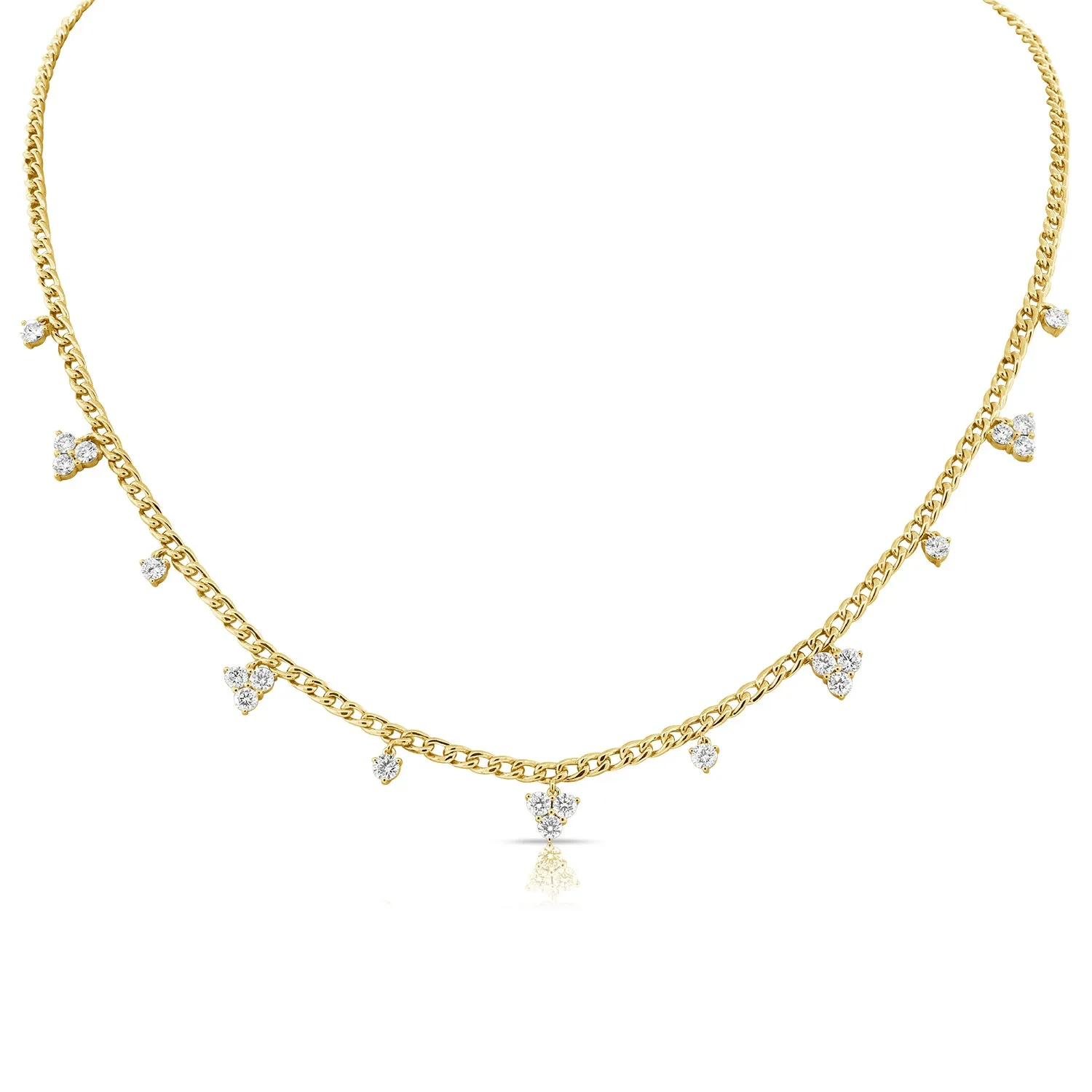 Diamond Cluster Drip Necklace