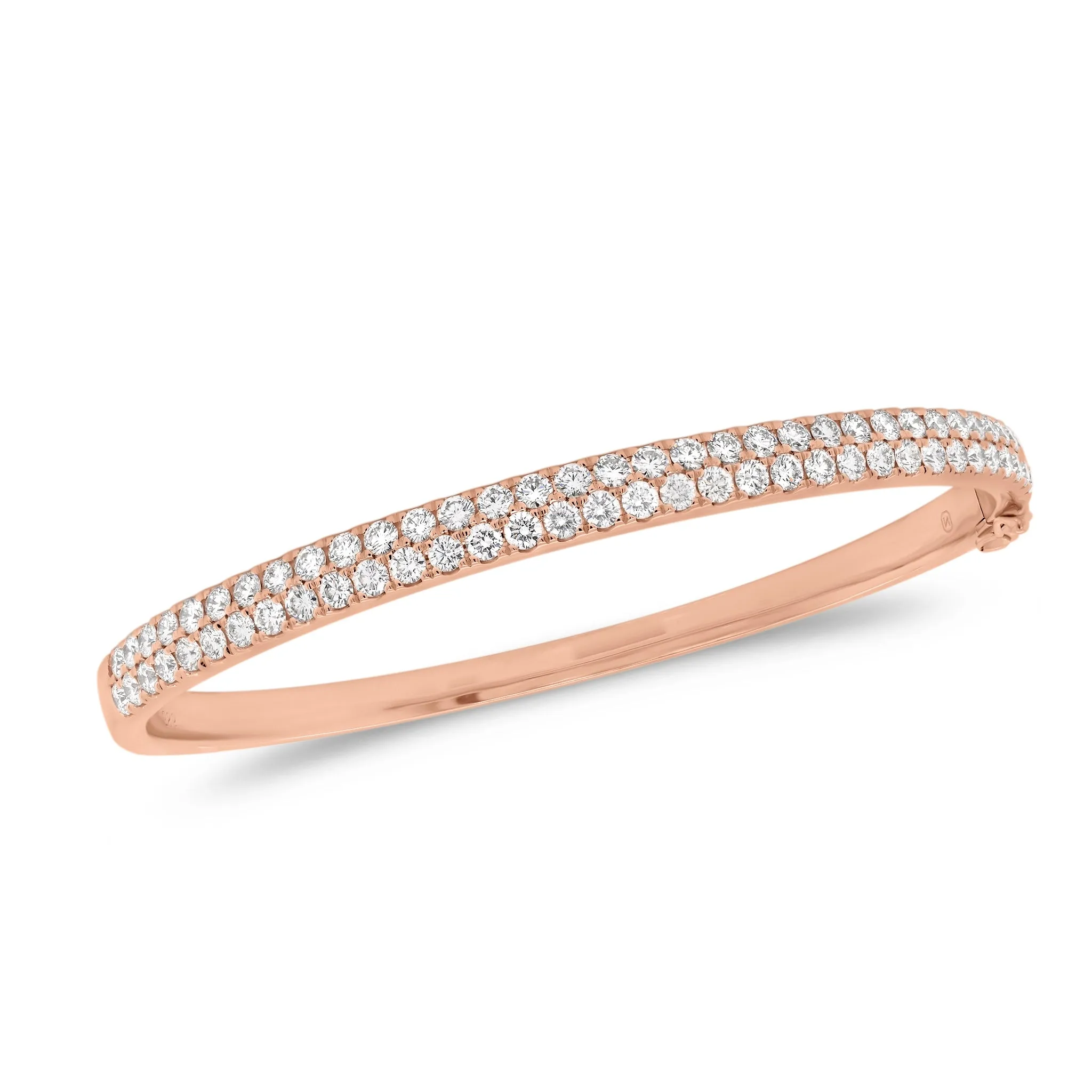 Diamond Double Row Bangle Bracelet